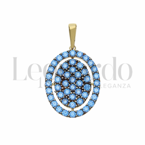 con Zircone Blu in Oro Giallo da 1,8gr.