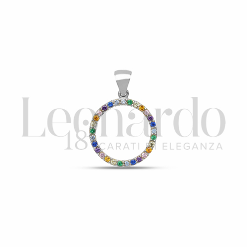 1° Misura con Pietre Rainbow in Oro Bianco da 1,1gr.