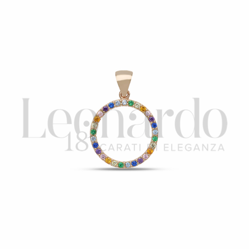 1° Misura con Pietre Rainbow in Oro Rosa da 1,1gr.