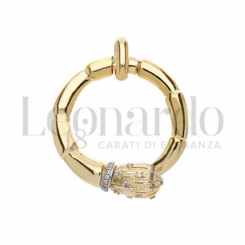 con Zirconi Viola, Verdi, Azzurri e citrino in Oro Giallo e Oro Bianco da 7,8gr.