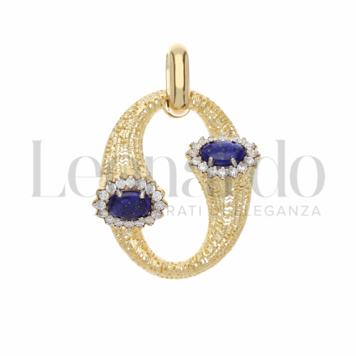 con Lapis + Zirconi Bianchi in Oro Giallo da 9,4gr.