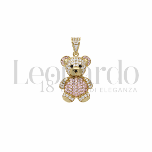 1° Misura con Zirconi Rosa e Zirconi Bianchi in Oro Giallo da 4,8gr.