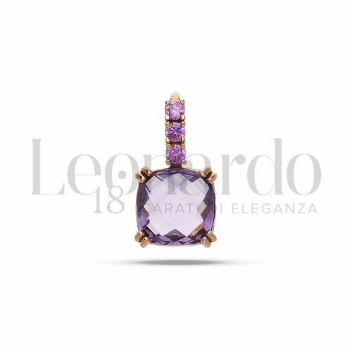 con Pietra e zirconi Viola in Oro Rosa da 1,1gr.