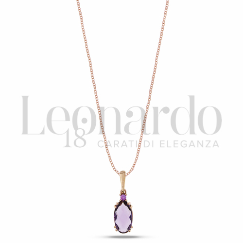 con Pietra e zirconi Viola in Oro Rosa da 1,6gr.