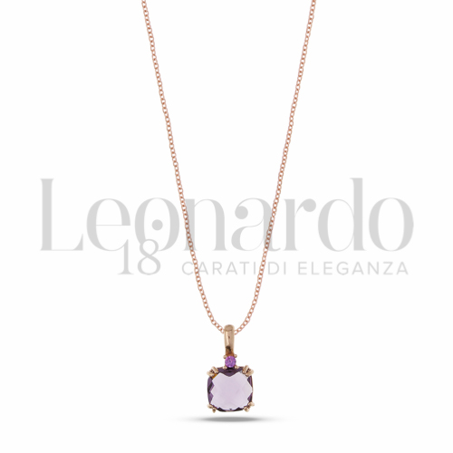 con Pietra e zirconi Viola in Oro Rosa da 1,6gr.