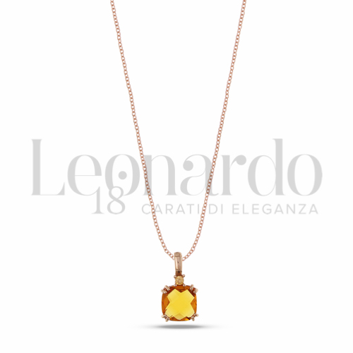 con Pietra e Zirconi Citrino in Oro Rosa da 1,5gr.