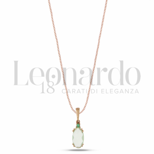 con Pietra idrotermale Verde light e Zirconi Verdi in Oro Rosa da 1,6gr.