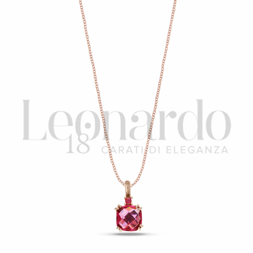 con Pietra Idrotermale Rossa e Zirconi Rossi in Oro Rosa da 1,6gr.