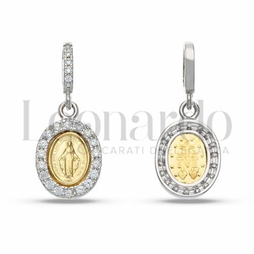 Misura o diametro 2° Misura con Zircone bianco in Oro Giallo e Oro Bianco da 1,5gr.