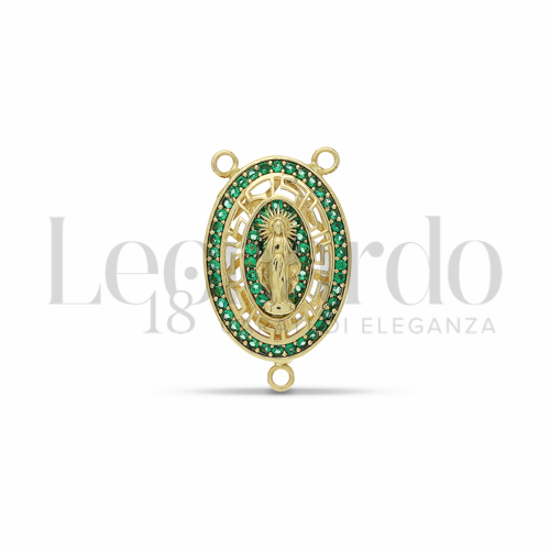 Misura o diametro 1° Misura con Zircone verde in Oro Giallo da 3,1gr.