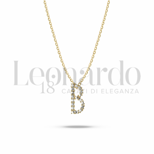 B Lettera in Oro Giallo e Oro Bianco da 2,5gr.