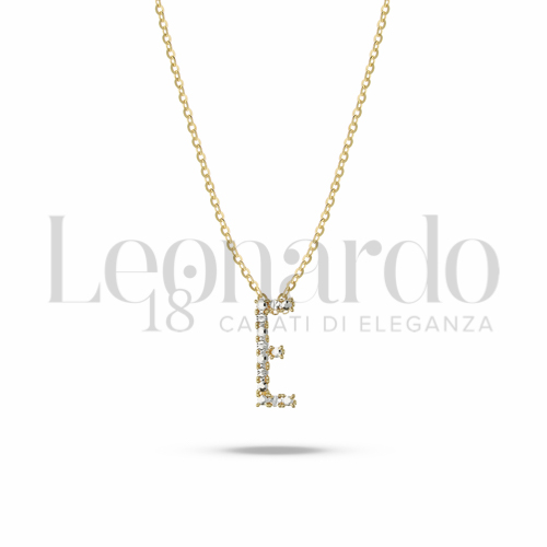 E Lettera in Oro Giallo e Oro Bianco da 2,2gr.