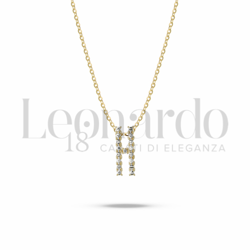 H Lettera in Oro Giallo e Oro Bianco da 2,4gr.