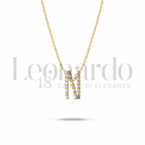 N Lettera in Oro Giallo e Oro Bianco da 2,9gr.