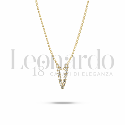 V Lettera in Oro Giallo e Oro Bianco da 2,3gr.