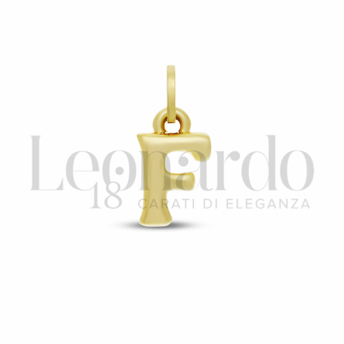 Pendenti Pendente Lettera Elettroformato in Oro 18 Carati Modello: stampatello Lettera: F 1g