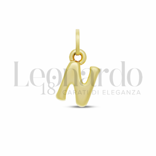 Pendenti Pendente Lettera Elettroformato in Oro 18 Carati Modello: stampatello Lettera: N 1,3g