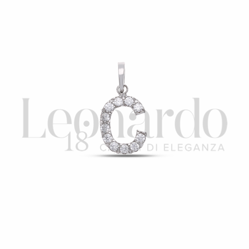 C Lettera con Zircone bianco in Oro Bianco da 0,7gr.
