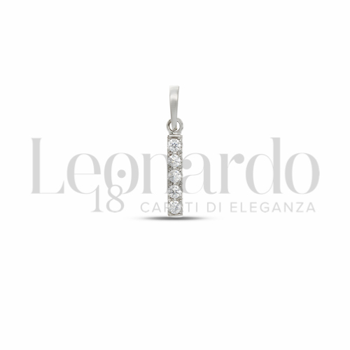 I Lettera con Zircone bianco in Oro Bianco da 0,5gr.