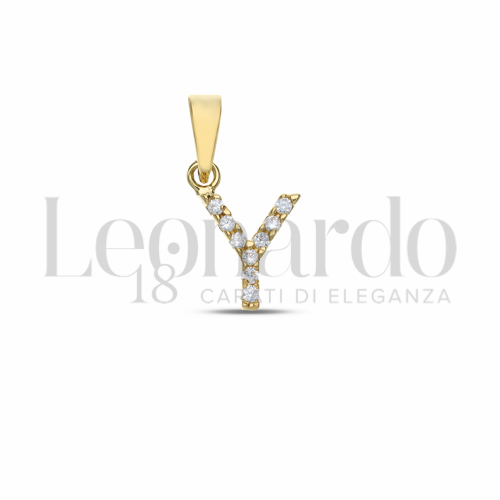 Y Lettera con Zircone bianco in Oro Giallo da 0,7gr.