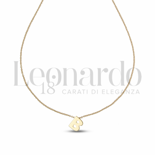 B Lettera con Zircone bianco in Oro Giallo da 1,7gr.