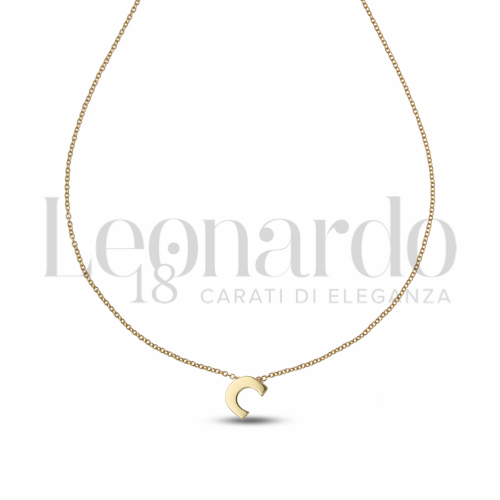 C Lettera con Zircone bianco in Oro Giallo da 1,5gr.
