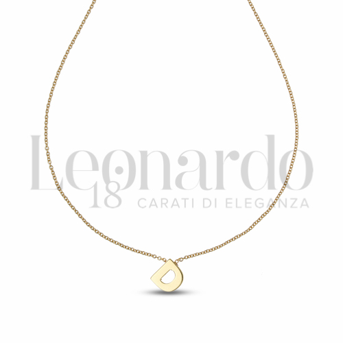 D Lettera con Zircone bianco in Oro Giallo da 1,7gr.