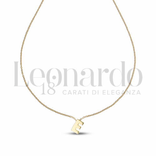 E Lettera con Zircone bianco in Oro Giallo da 1,5gr.