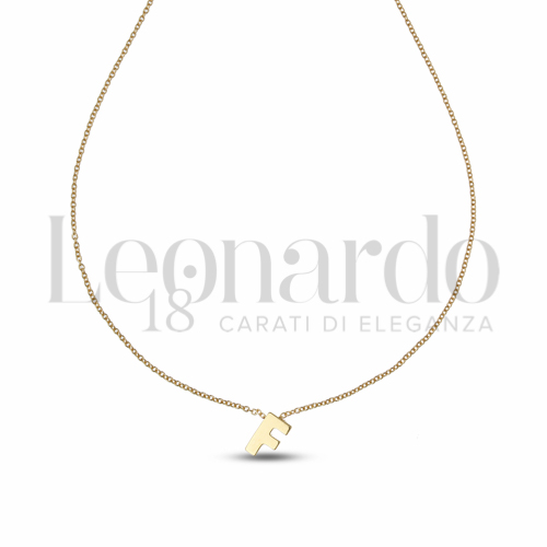 F Lettera con Zircone bianco in Oro Giallo da 1,4gr.