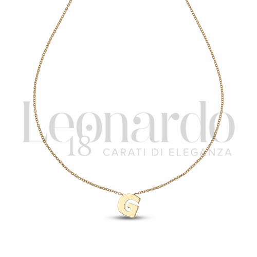 G Lettera con Zircone bianco in Oro Giallo da 1,7gr.