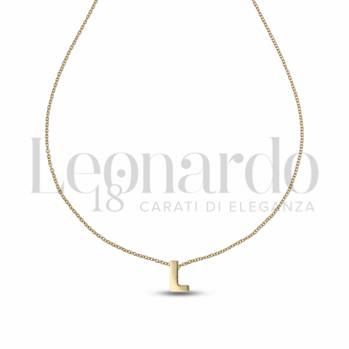 L Lettera con Zircone bianco in Oro Giallo da 1,4gr.