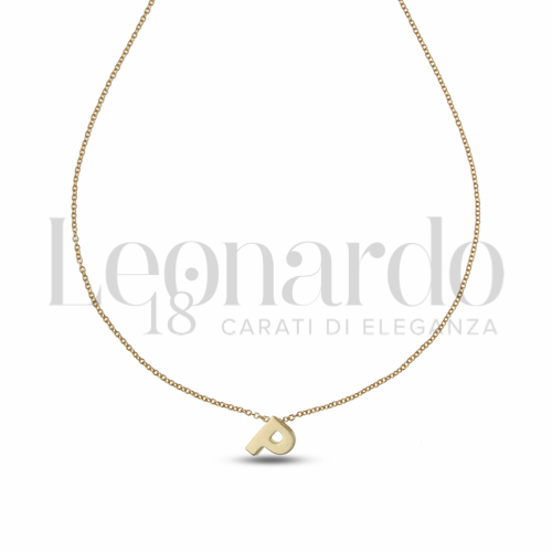 P Lettera con Zircone bianco in Oro Giallo da 1,6gr.