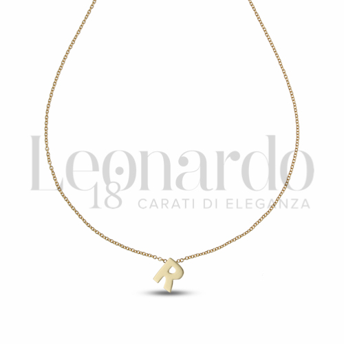 R Lettera con Zircone bianco in Oro Giallo da 1,7gr.