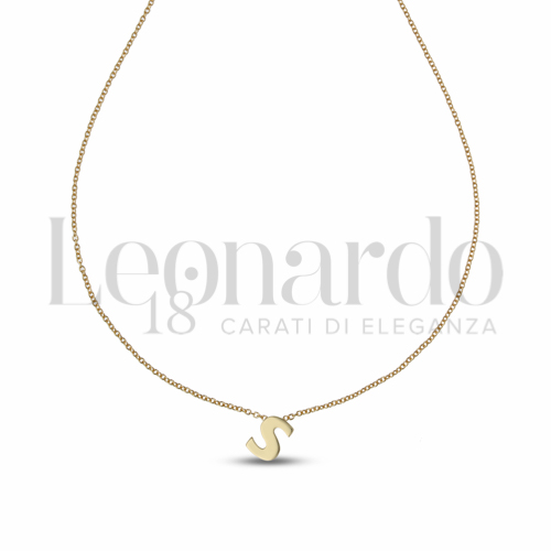 S Lettera con Zircone bianco in Oro Giallo da 1,5gr.
