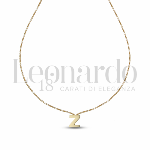 Pendenti Collana con iniziale microfusa passante in Oro 18 Carati Modello: Lettera stampatello Lettera: Z 1,5g