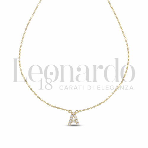 Pendenti Collana Rol&ograve; in Oro 18 Carati Modello: Lettera stampatello Misura: 1&deg; Lettera: A 2,1g