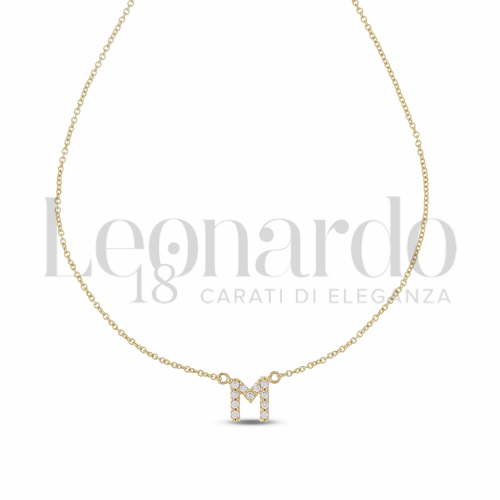 Pendenti Collana Rol&ograve; in Oro 18 Carati Modello: Lettera stampatello Misura: 1&deg; Lettera: M 2,1g