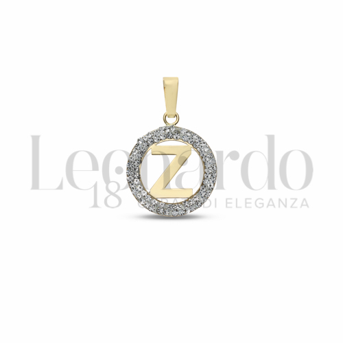 Z Lettera con Resina e zirconi in Oro Giallo da 0,5gr.