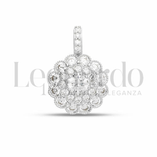 Forma Fiore con Zircone bianco in Oro Bianco da 1,6gr.
