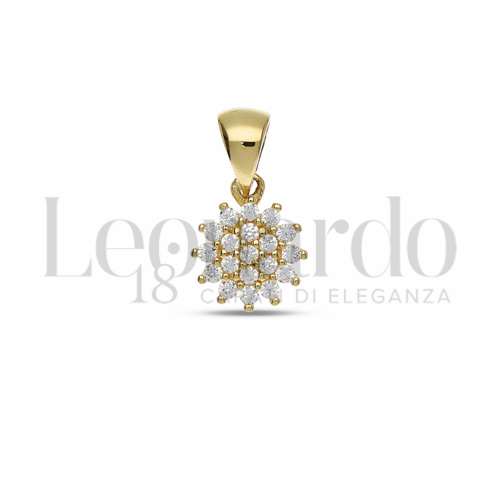 Forma Tondo con Zircone bianco in Oro Giallo da 0,7gr.