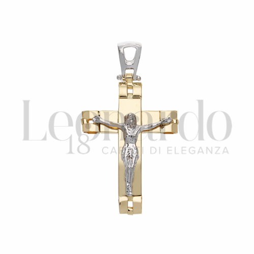 Modello Con Cristo in Oro Bianco e Oro Giallo da 3,1gr.