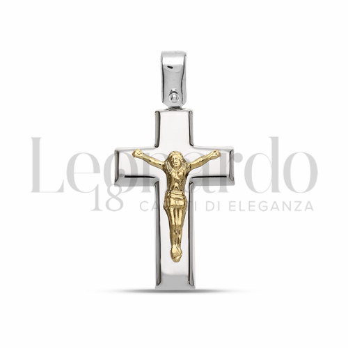 Modello Con Cristo in Oro Bianco e Oro Giallo da 2gr.