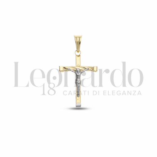 Modello Con Cristo in Oro Bianco e Oro Giallo da 1,2gr.