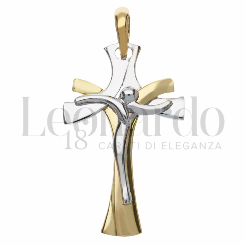 Modello Con Cristo in Oro Bianco e Oro Giallo da 4,9gr.