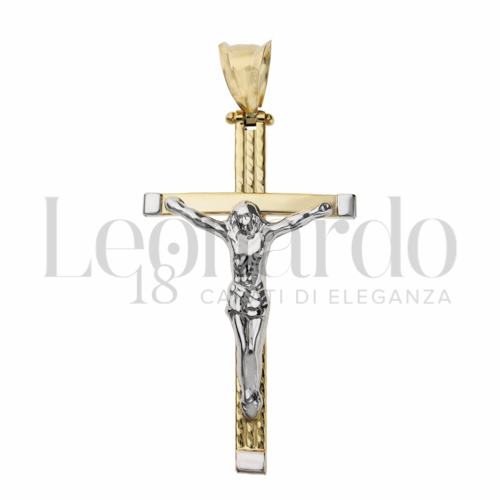 Modello Con Cristo in Oro Bianco e Oro Giallo da 2,4gr.