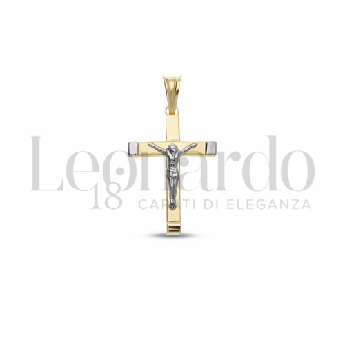 Modello Con Cristo in Oro Bianco e Oro Giallo da 1,8gr.