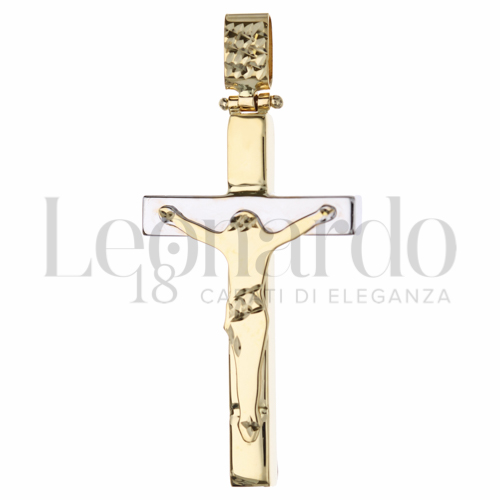 Modello Con Cristo in Oro Bianco e Oro Giallo da 3,1gr.