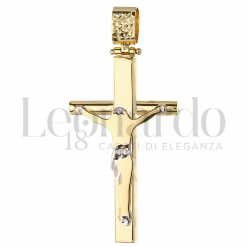 Modello Con Cristo in Oro Bianco e Oro Giallo da 3gr.