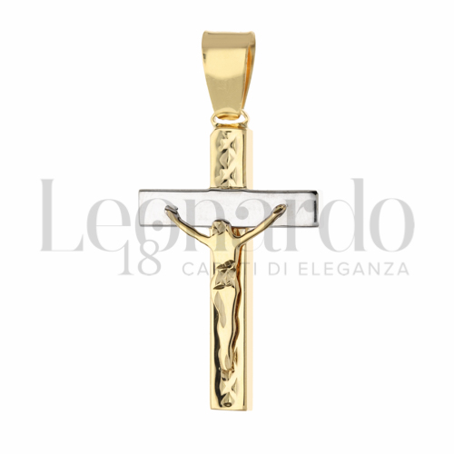 Modello Con Cristo in Oro Bianco e Oro Giallo da 2,5gr.