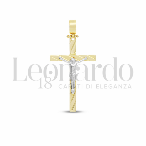 Modello Con Cristo in Oro Bianco e Oro Giallo da 2,2gr.